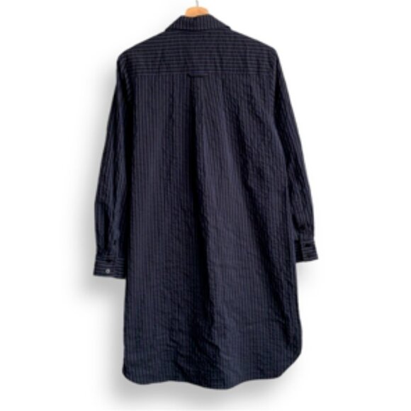 Finley Textured Striped Shirt Dress Long Sleeve Midi Classic Day Dress Medium - Picture 5 of 11